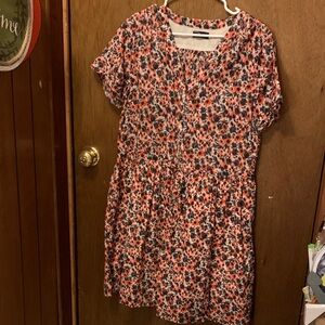 GAP Floral Midi Dress - Red and Black